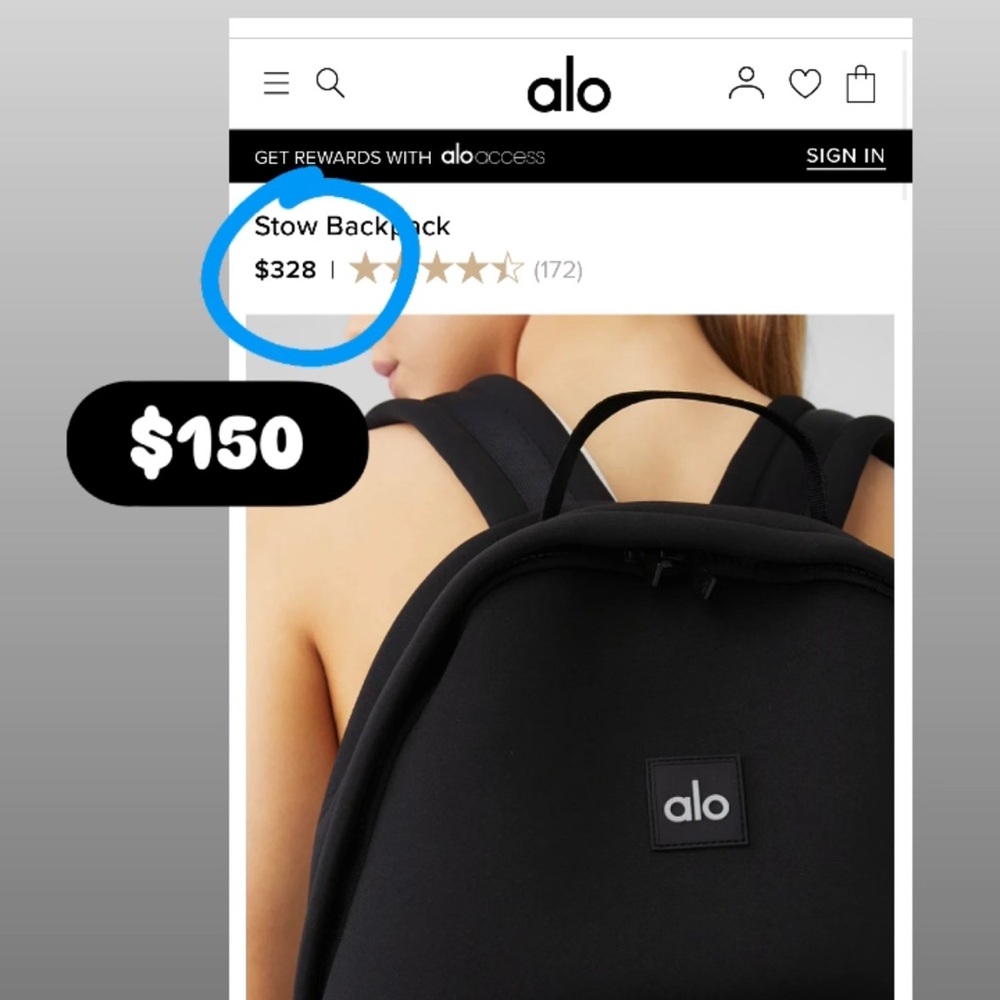 ALO Yoga Classic Black Backpack